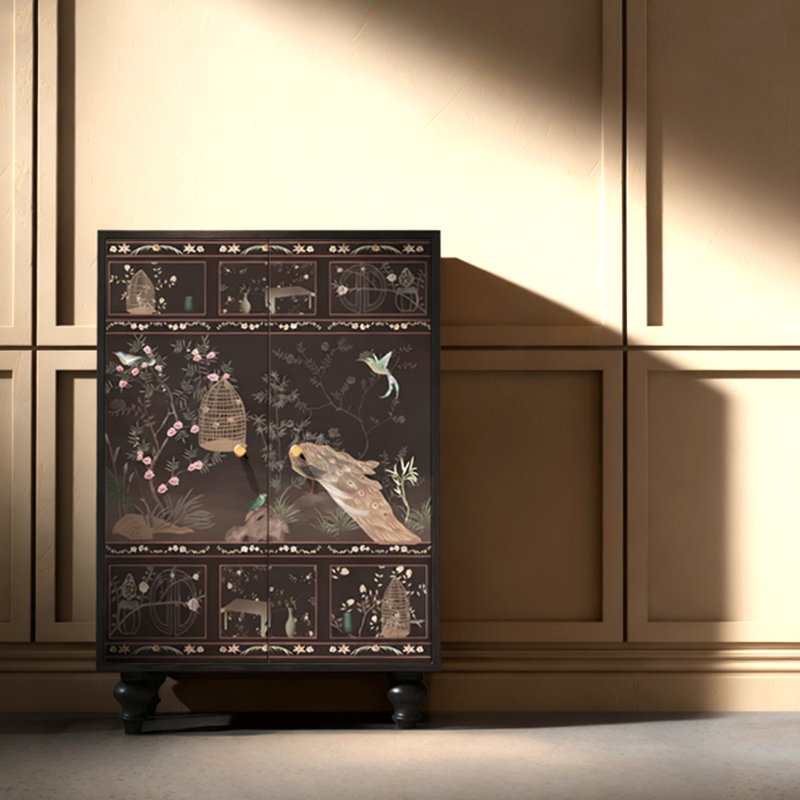 Retro Solid Wood Accent Cabinet