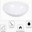 Lavabo de salle de bain ovale en céramique blanche 16 x 13 pouces - Teinture, accessoire de conception moderne et élégante pour la maison, le restaurant, le bureau,