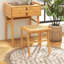 Tabouret de meuble-lavabo, repose-pieds en bambou avec siège en rotin, patins antidérapants, banc de maquillage pour fauteuil de chambre à coucher, capacité de 265 lb, 15 po x 16 po x 17 po