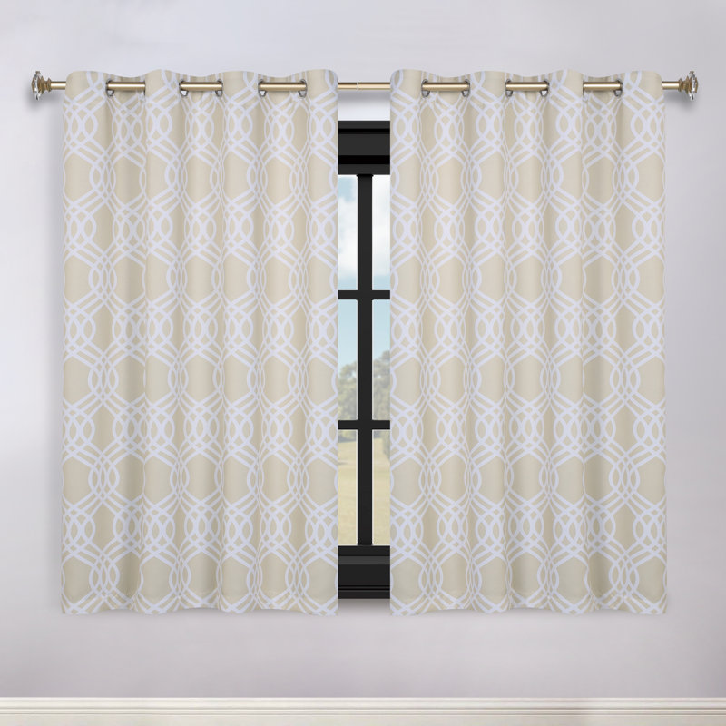 Paire de rideaux obscurcissant 100% polyester Écosse, L 52 po x L 63 po, Ivoire ivoire