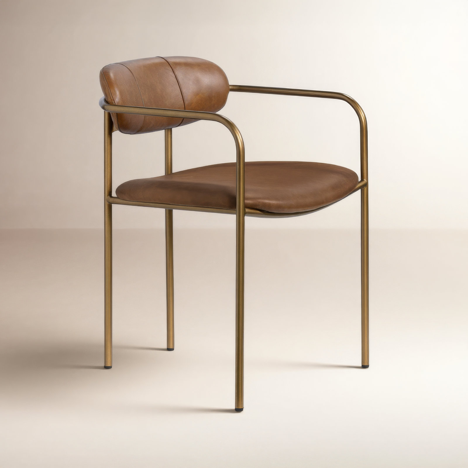 Belarus Dining Armchair, Gold, Light Brown