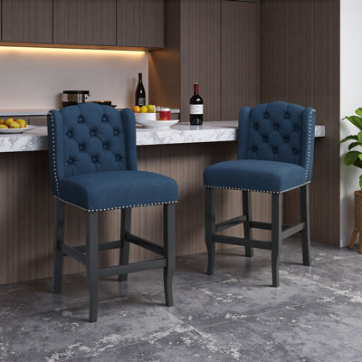 Tabouret de comptoir contemporain capitonné à oreilles 27 pouces, ensemble de 2