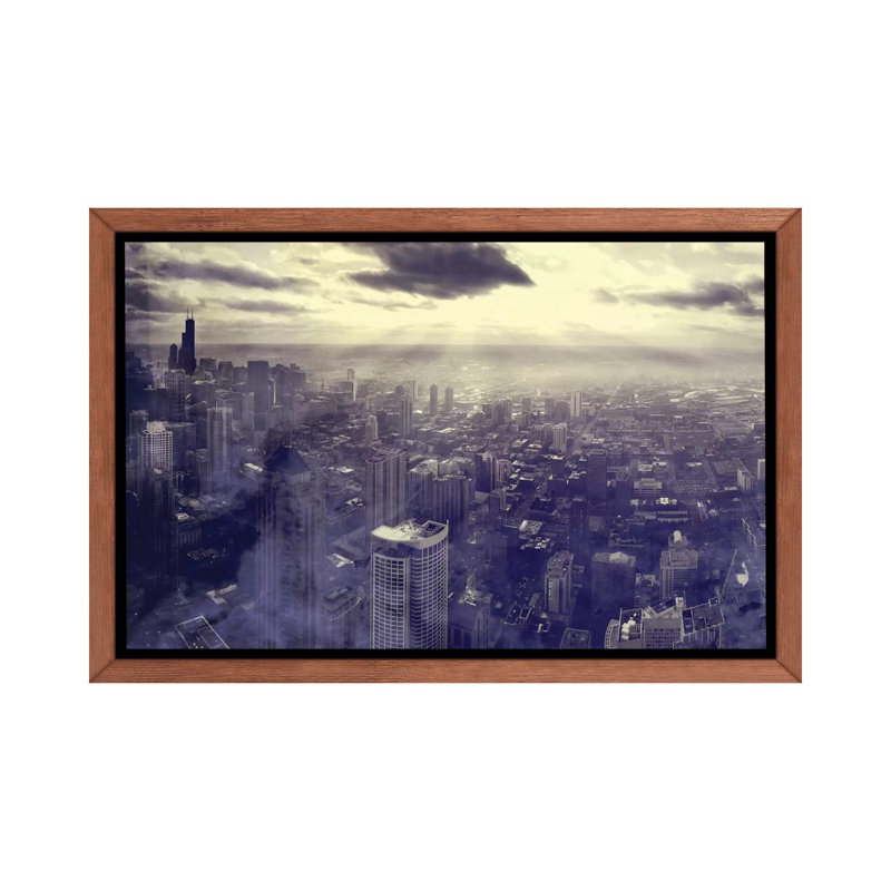 Chicago par Taylor Allen - reproduction de photo, H 40 po x l 60 po x 1,5 po, Toile avec cadre en bois classique