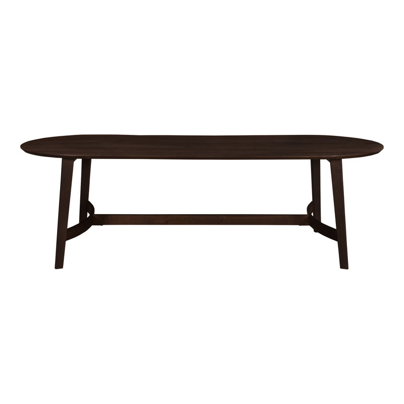Table de salle à manger en chêne massif Signa, L 40 po x L 98,5 po, Brun foncé