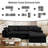 Comfy Boneless L Shaped Sectional Modular Cloud Sofa with Ottoman, Oversized Compression Deep Seat Couch, 3 Seater Living Room Set-910451957