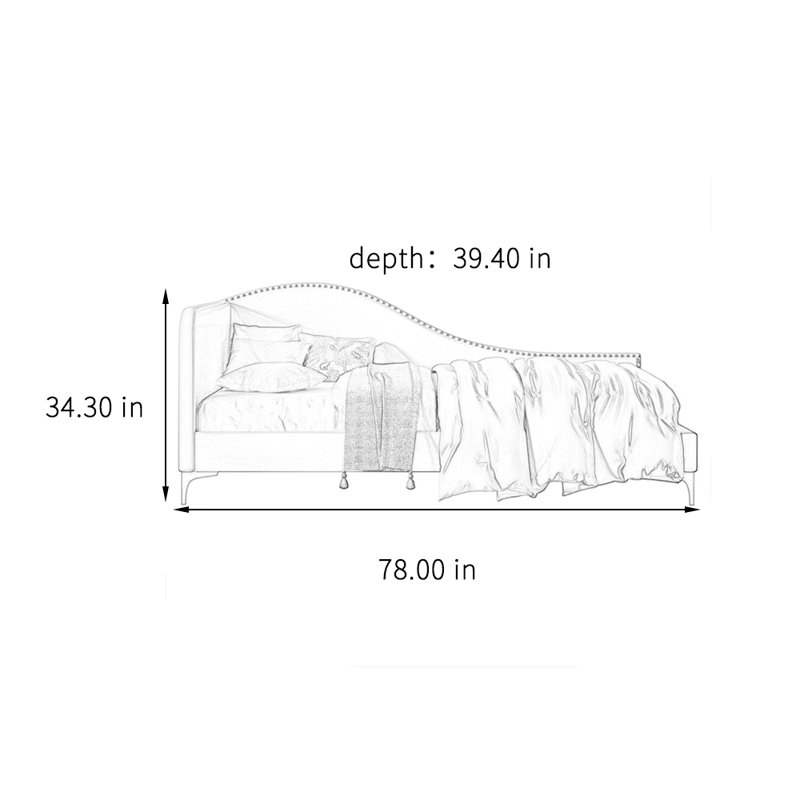 Chaise longue moderne, minimaliste, élégante et décontractée, Orienté à gauche (vu de face)