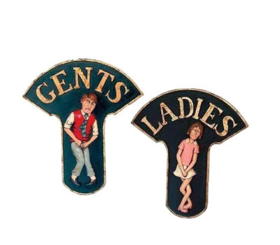 Restroom Wall Decor Ladies and Gents Sign