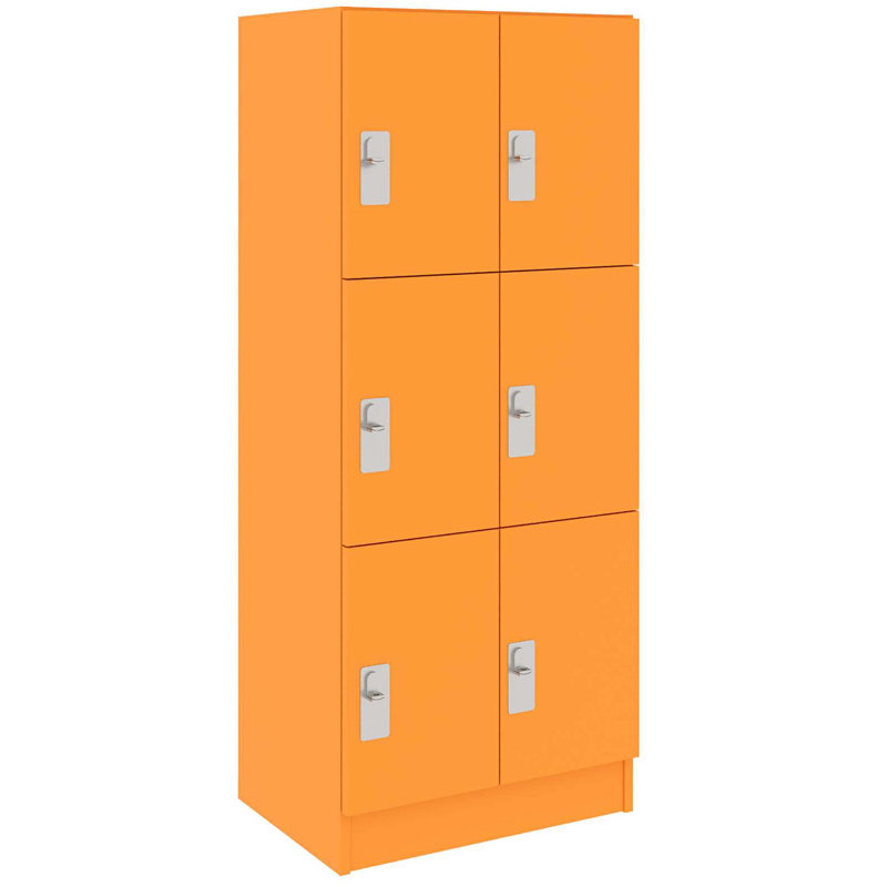 Armoire-penderie triple à neuf compartiments avec porte, Palmeraie orange, 6, 72" H x 24" W x 17" D