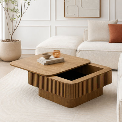 Table basse carrée avec rangement secret