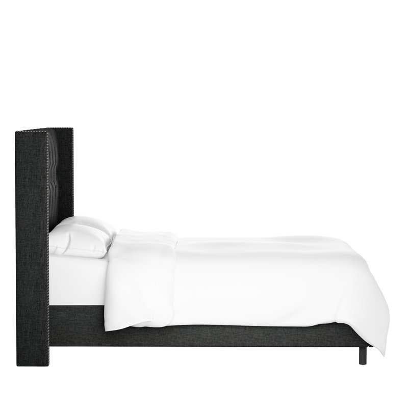 Casstown Upholstered Bed, Twin, Zuma Caviar Textured Linen
