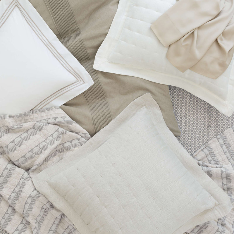 Brussels Quilted Sham, Euro, Natural