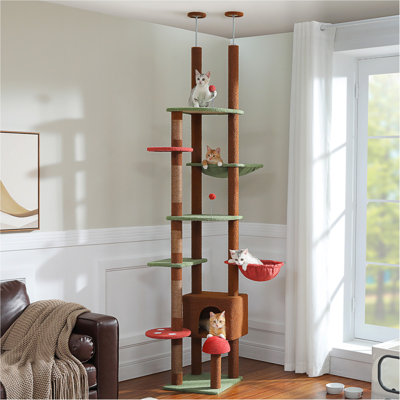 Arbre à chat avec cactus de 90,5 po à 100,4 po de hauteur