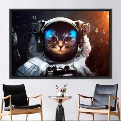 Wall Decor, Wall Art, Canvas, Boys Room Wall Decor, Animal Canvas, Space Canvas Decor, Abstract Cat Canvas Print, Abstract Canvas Print,