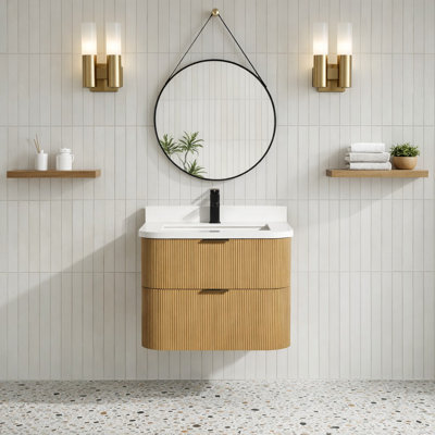 Meuble-lavabo simple 30 po avec comptoir en quartz Bulloch