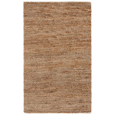 Khamir Natural Fiber Flat Weave Jute/Cotton Solid Color Rug in Brown
