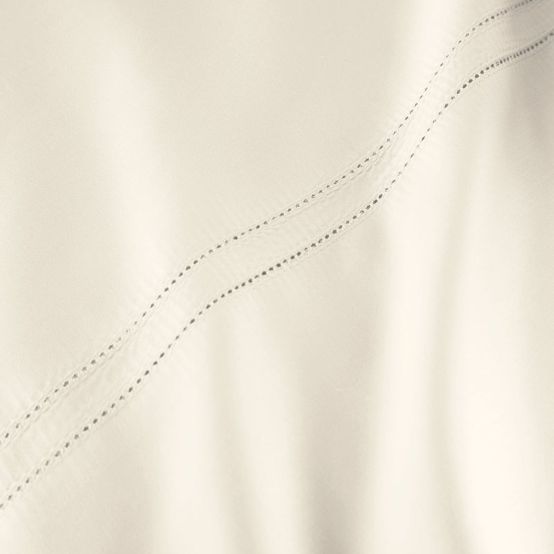 Yalda Egyptian Cotton Sateen Sheet Set , Twin XL Sheet Set + 1 Pillowcase, Ivory