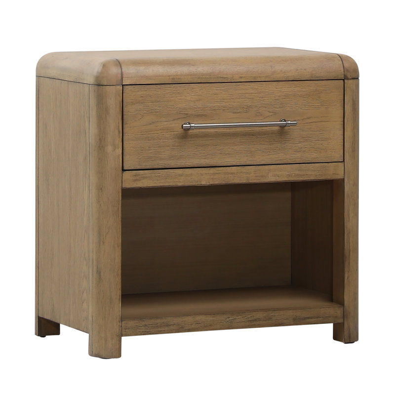 Tricia 1-Drawer Rubberwood Nightstand