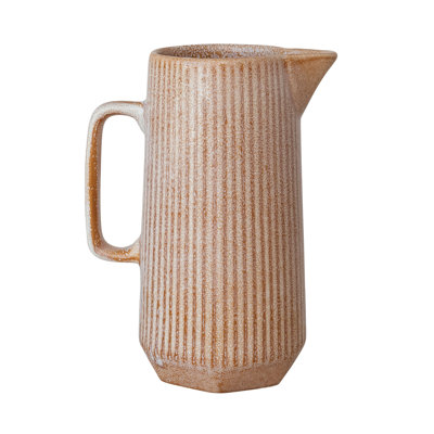 Stoneware Ribbed Pitcher