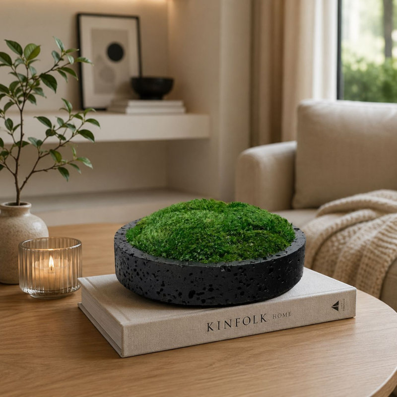 Bol de jardin en mousse de travertin moderne et luxueux, Black