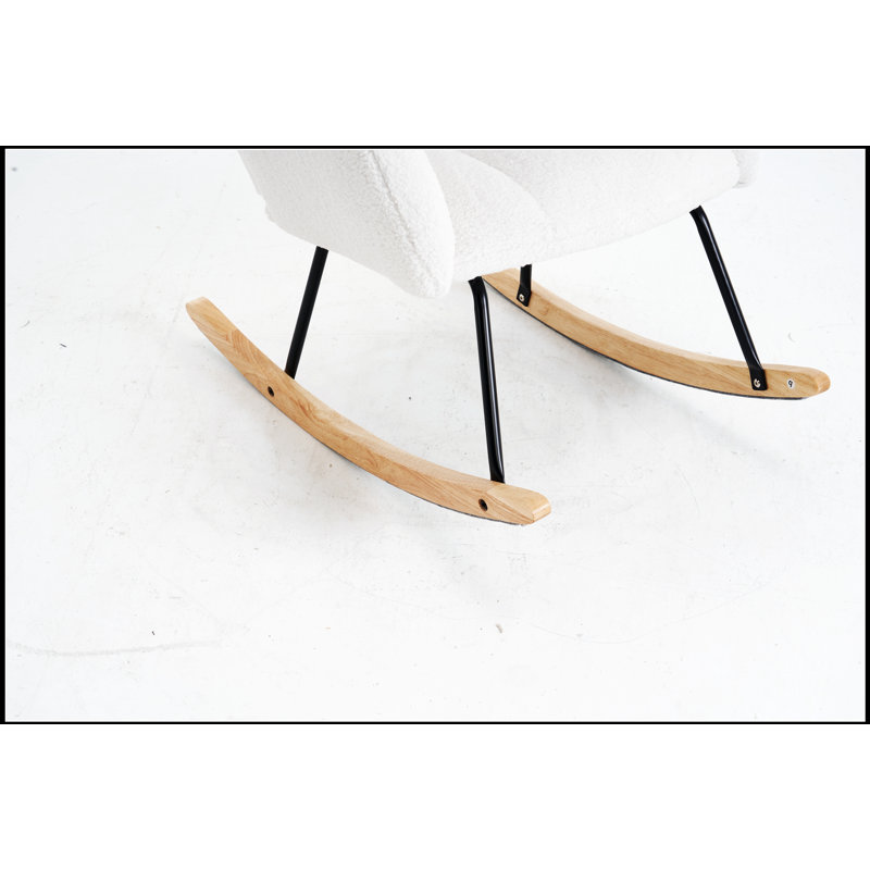 Fauteuil berçant et oscillant rembourré Teddy, Ivoire ivoire
