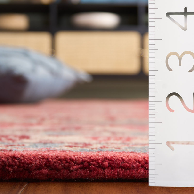 Wahcheechee Hand Tufted Wool/Cotton/Latex Oriental Rug in Red, Rectangle 5' x 8'