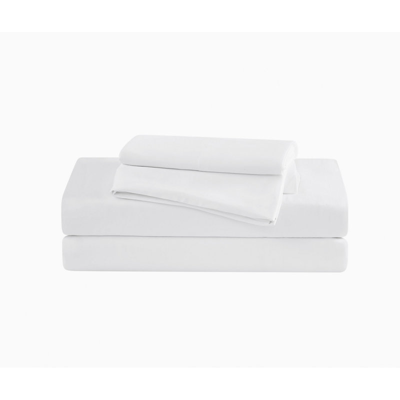 Frye 300 Thread Count Bamboo Sheet Set, White, King Sheet Set