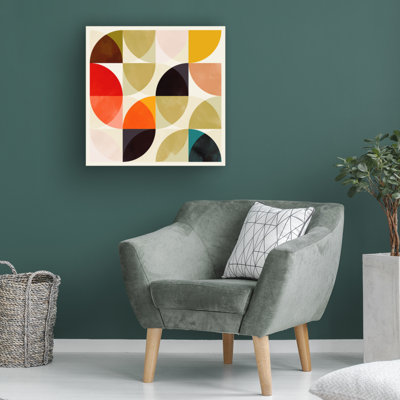 «Circles Nov 19 Beige Viertel Circles Ineinander», reproduction sur toile tendue