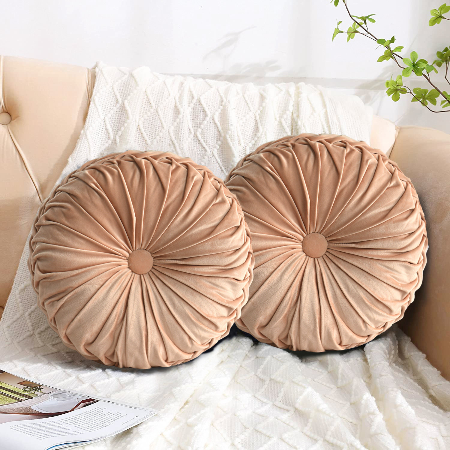 Homechoice International Group Velvet Round Throw Pillow & Reviews | Wayfair