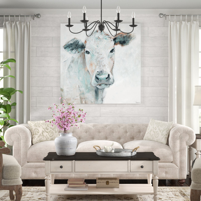 «Cow Groove» par Parvez Taj, reproduction d'art sur toile tendue, H 48 po x l 48 po x P 1,5 po