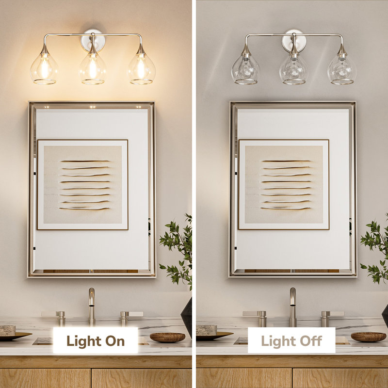 Dimmable Elegant Vanity Light Mirror Headlights, Metal Frame, Brushed Nickel, 2 Lights