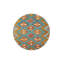 Tapis lavable décoratif à motif tissé bleu et orange-1457260176