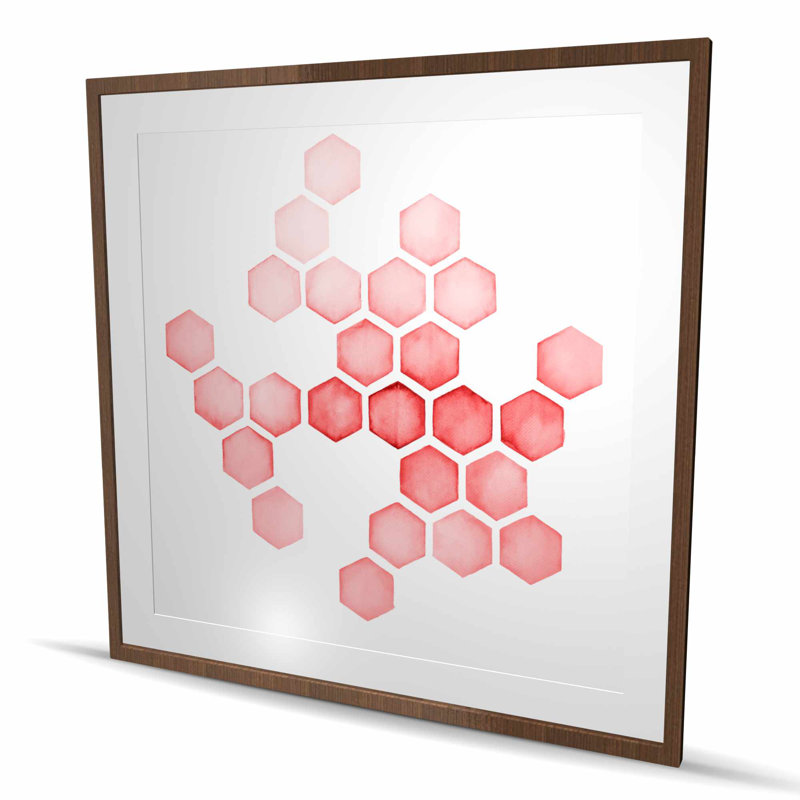 Alveoli Red - Pattern Office Framed Matted Print for Decor