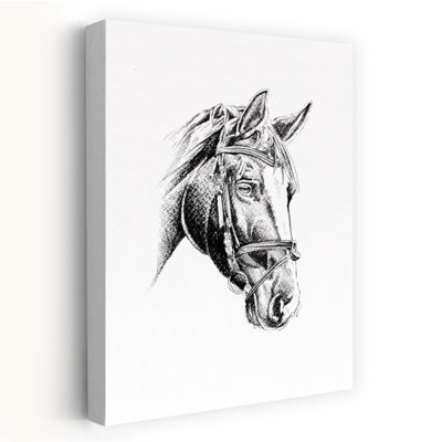 Portrait élégant de cheval, style vintage, impression d'art mural