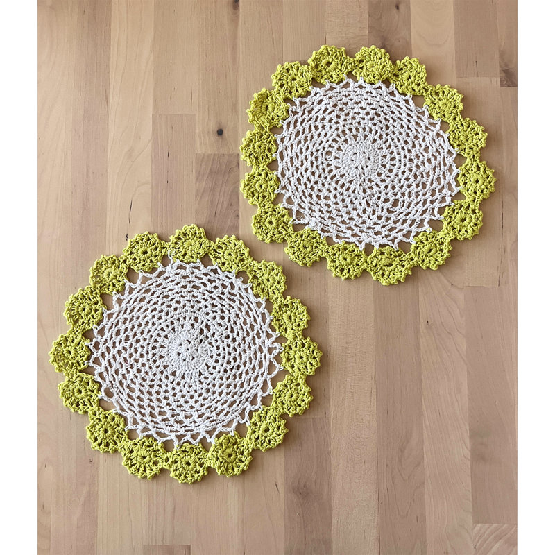 Accessoire de table en coton Farlee, Vert lime