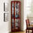 6 Shelf Lighted Corner Curio Cabinet With Adjustable Tempered Glass Shelves And Mirror Back, Cherry(E26 Light Bulb Not Included)-1030092137