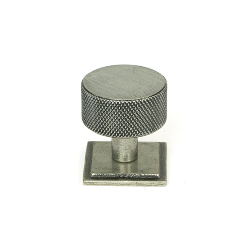 32mm Square Knob, Pewter Patina