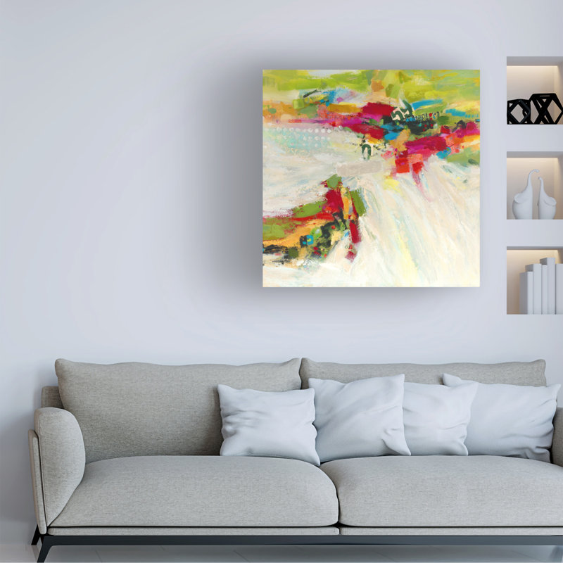 Art mural sur toile tendue - "d'ensemble I" de Janet Twone pour décoration de salon, de chambre à coucher ou de bureau - 18 x 18