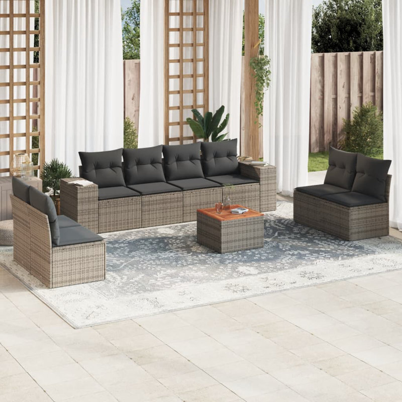 Ensemble de canapé de jardin Vidaxl gris