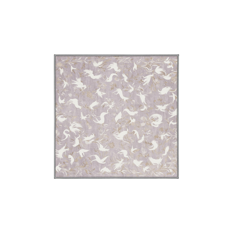Silky Soft Plush Grey Area Rug, Square 3'