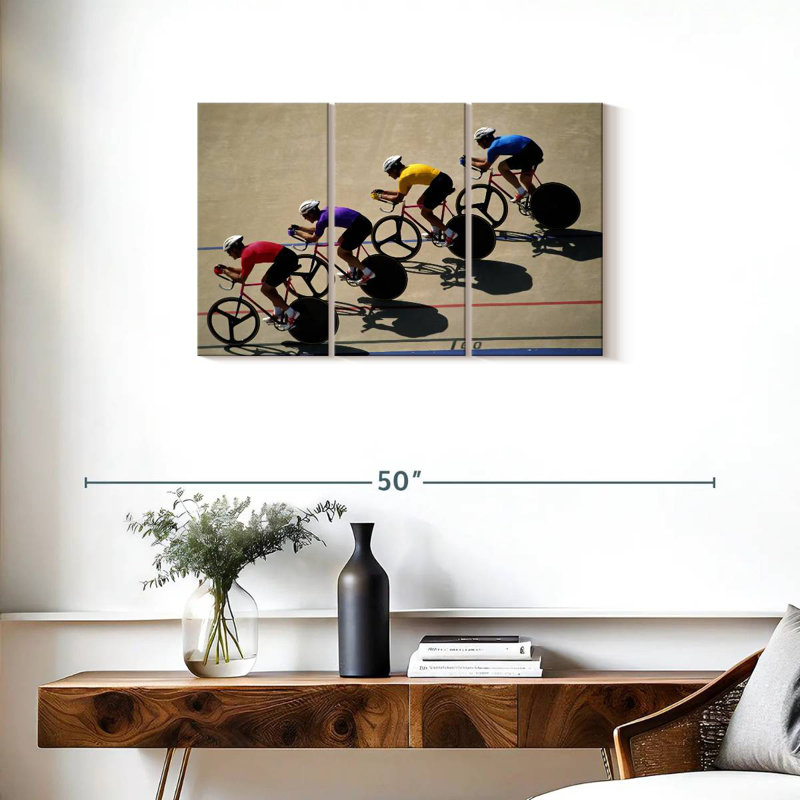 Male Track Cyclists, 20" H x 33" W