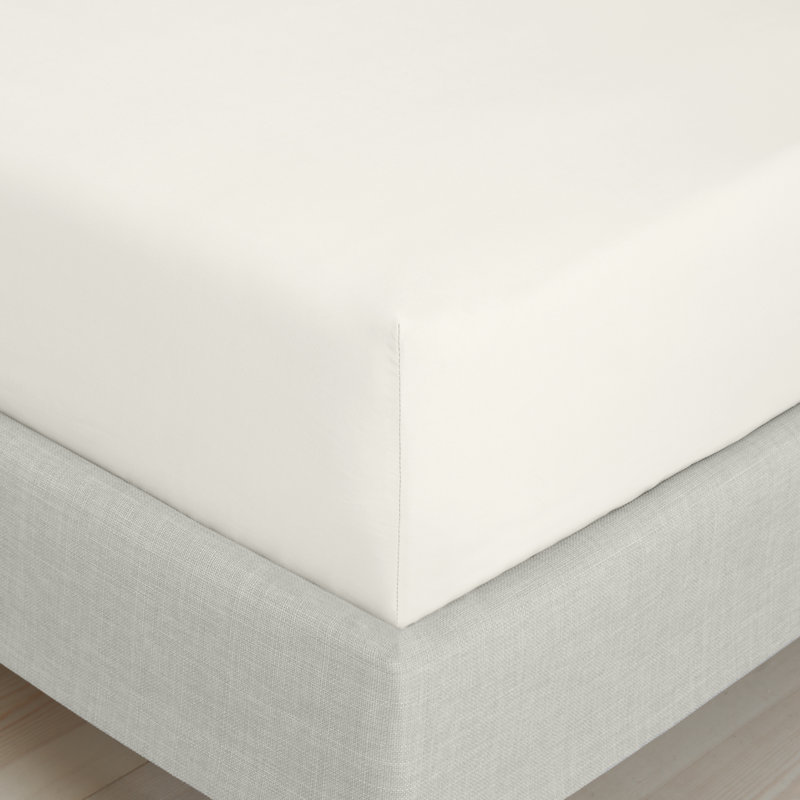 200 Thread Count 100% Cotton Extra Deep Fitted Sheet, Double (4'6), Cream