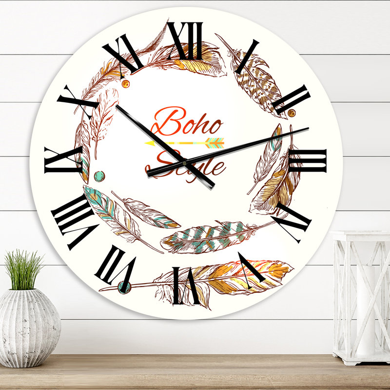 Horloge murale bohème et éclectique, Surdimensionné