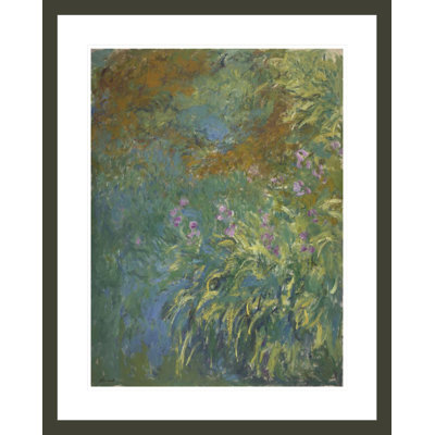 «Irises by the Pond» par Claude Monet, impression giclée encadrée