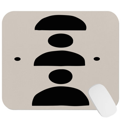 Abstract Balance Shapes Mid-Century Modern Gaming Cute Office Laptop Desk Pad Gift Mat Square Rectangle Non-Slip Mousepad