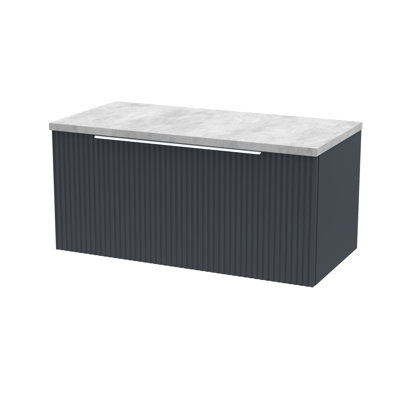 Fluted 80Cm Wall Mounted Bathroom Vanity Base