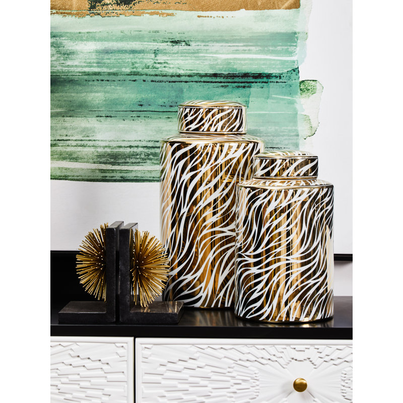 Ameliyah Handmade Ceramic / Porcelain Decorative Urns & Jars, 40 H x 20 W x 20 D cm
