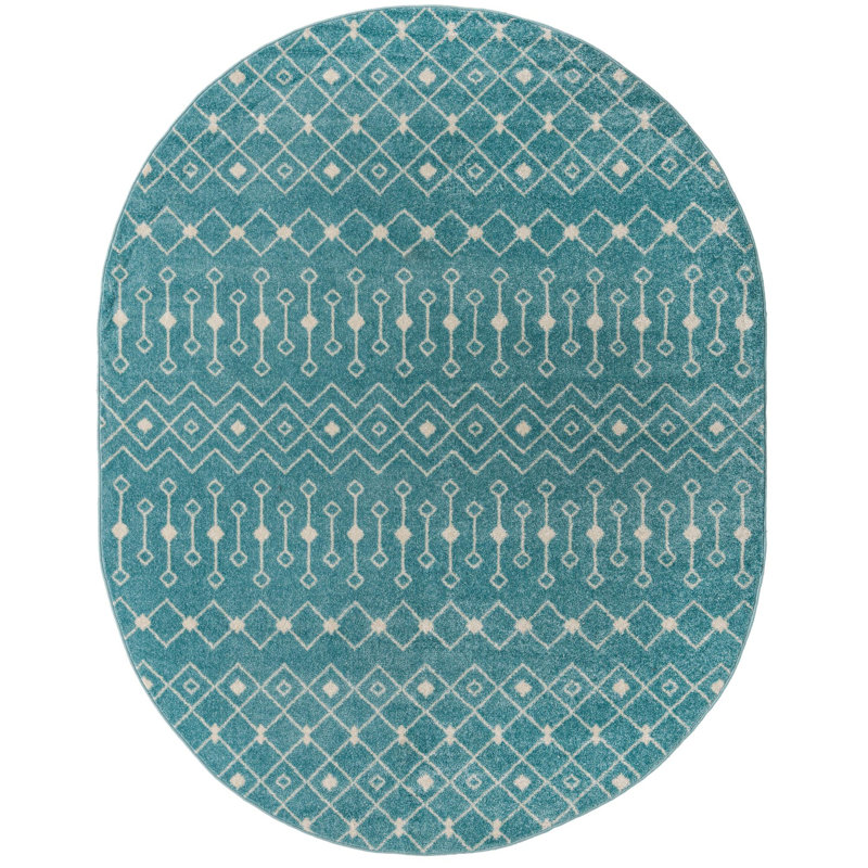 Abstract Indoor Rug, Oval 7'10" x 10'