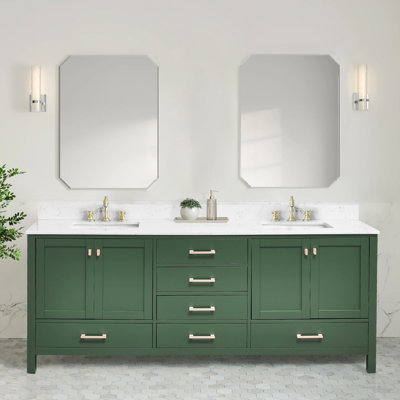 Meuble-lavabo moderne avec lavabos doubles et rangement