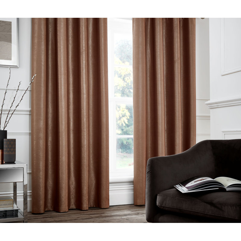 Chelsea Pencil Pleat Room Darkening Curtains, Width 117cm x Drop 183cm, Natural