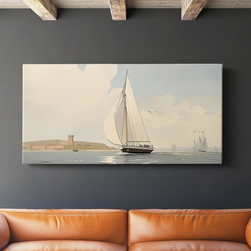 Série nautique-XXXI- Toile tendue avec châssis - Prêt à accrocher, H 24 po x l 48 po